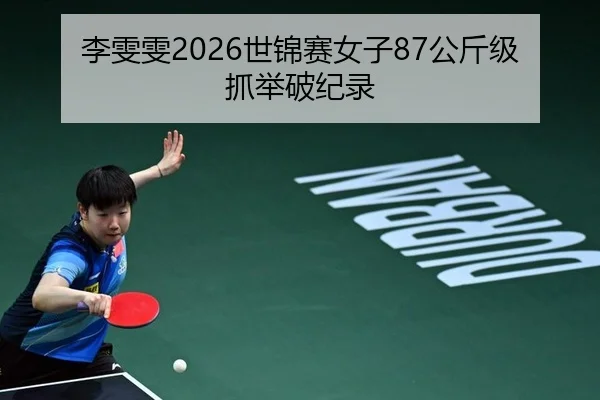 李雯雯2026世锦赛女子87公斤级抓举破纪录 - Kaiyuan
